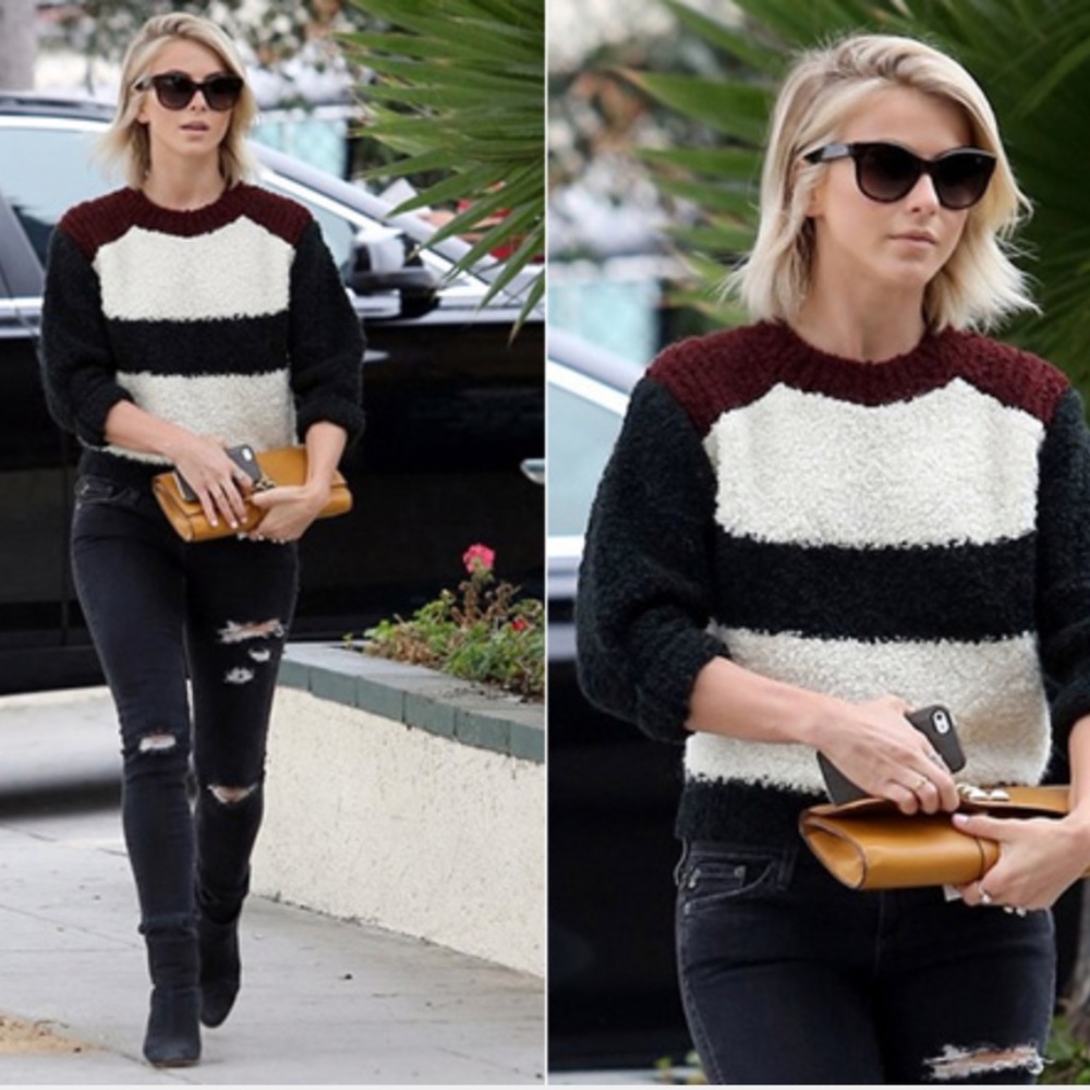 ISABEL MARANT Teddy Bear "Owel Colorblock"  Knitted Alpaca Mohair Sweater